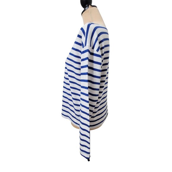 Everlane Size M "The Mariner Tee" Blue and White Striped Long Sleeve Shirt - Picture 5 of 14